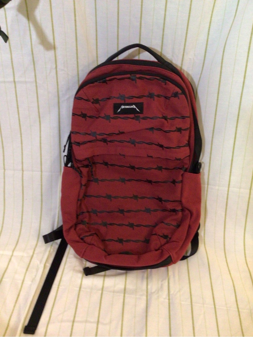 Red Barbed Wire Graphic Backpack - Unbranded
